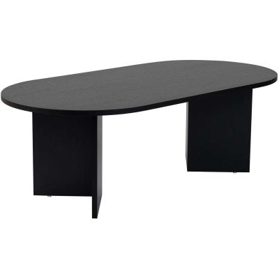 Table basse ovale en aggloméré Sable (Noir)