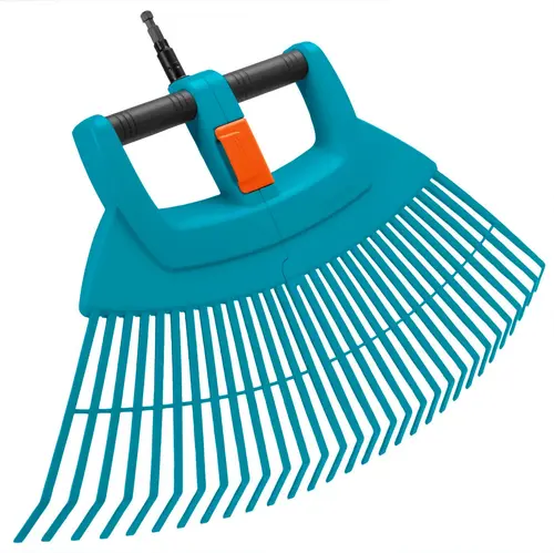 À découvrir pour le jardin：Balai à gazon 2 en 1 XXL combisystem coloris bleu Gardena - 52,6 x 76,2 x 13 cm