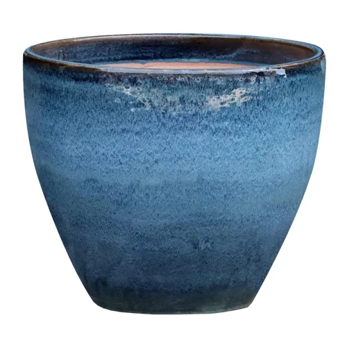 Tendance extérieur:Cuvier en grès émaillé bleu Océan Decolines Littoral - Ø 27 x H 25 cm