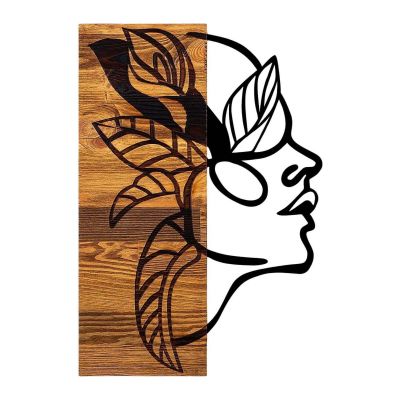 Décoration murale en bois et métal Walnut (Indien)