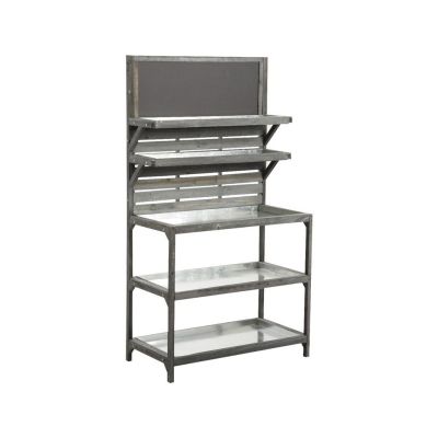 Table de jardinage en bois vieilli et zinc