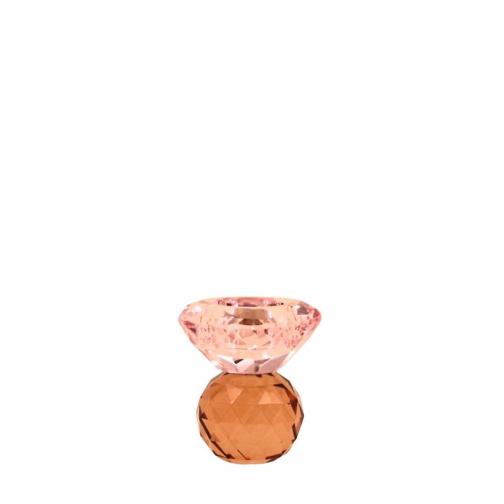 Bougeoir rose en cristal à facettes 9cm – Réf. LIHMICKZZ5528279739