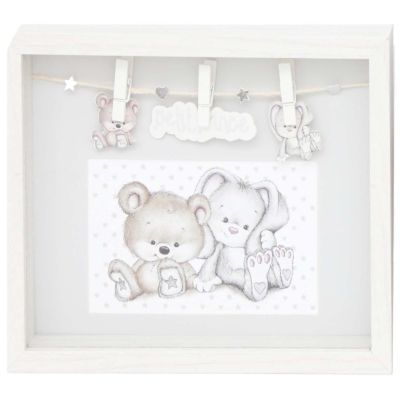 Cadre blanc en bois bébé pour photo 10 x 15 cm (Petit prince)