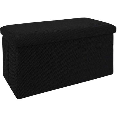 Coffre banc pliable en tissu Atome (Noir)