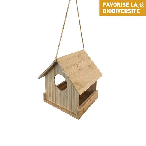 Simple pour le jardin：Mangeoire möok en bambou 15 x 18 x 16 cm