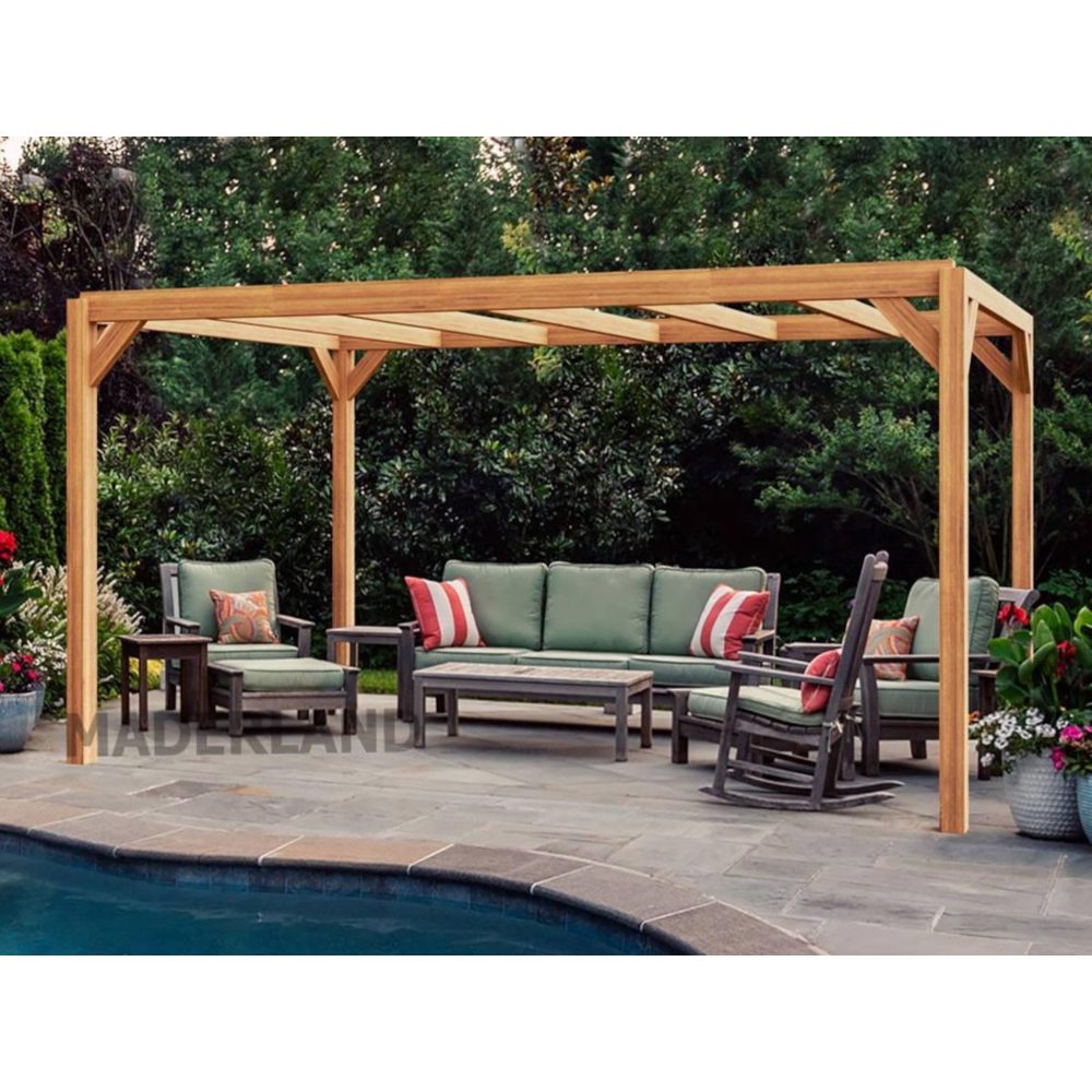 JARDIDECO Pergola en bois lamellé-collé lille 500 x 300 cm - maderland