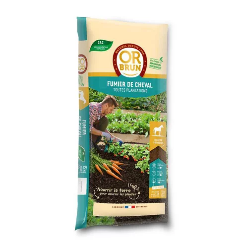 Mon jardin:Fumier de cheval or brun - 15 kg