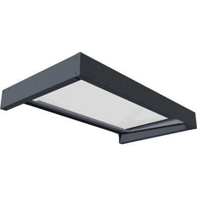 Marquise de porte en aluminium gris et polycarbonate Sophia (160 x 95 cm)