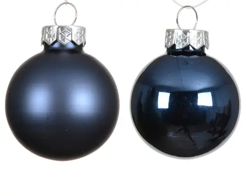 Essentiel maison:Ensemble de 16 boules en verre brillant et mat bleu nuit - Ø 3,5 cm