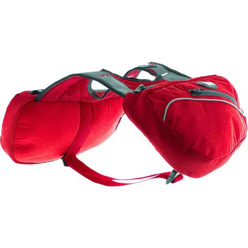 Jardin tout terrain:Sacoches pour harnais du chien en tissu polyester coloris rouge I-Dog Confort Trek - Taille M/L/XL 3 L