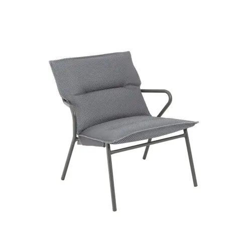 Jardin extérieur:Fauteuil 1 place Vence BeComfort coloris gris Lafuma - 68 x 69x 70 cm