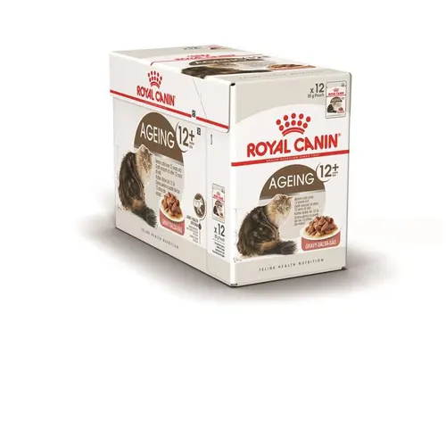 Une idée pour vos extérieurs：Pâtées pour chat senior émincés en sauce Royal Canin Ageing +12 - 12 x 85 g