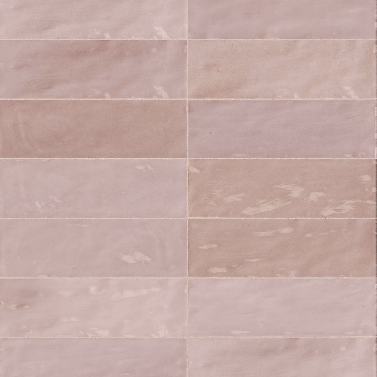 Carrelage effet Zellige Rose 20 × 6 – 5 × 0,85 cm Brillant Orisel, Mur intérieur (vendu par carton de 0,5 m²), RO'MA CARRELAGE