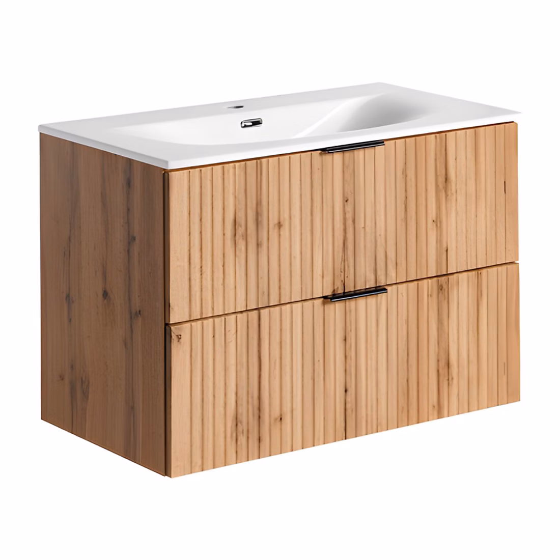 Ensemble meuble de salle de bains – Ensemble de salle de bain NOXERA 80 cm Chene wotan Vasque encastrée et siphon