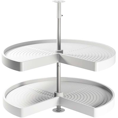 Plateau tournant blanc 2 niveaux pour module de cuisine Shelvo (Pour module de 80 cm)