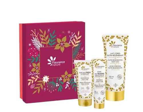 Qualité jardin：Coffret beauté royale corps Cosmos Organic Fleurance nature - 325 ml