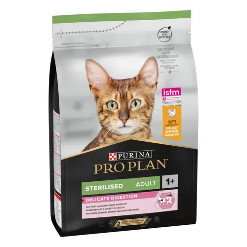 Extérieur malin：Croquette pour chat adulte stérilisé au poulet Pro Plan - 3 kg