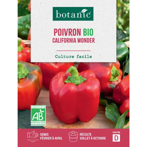 Choix pour le jardin：Graines de poivron california wonder bio botanic® - graines à semer