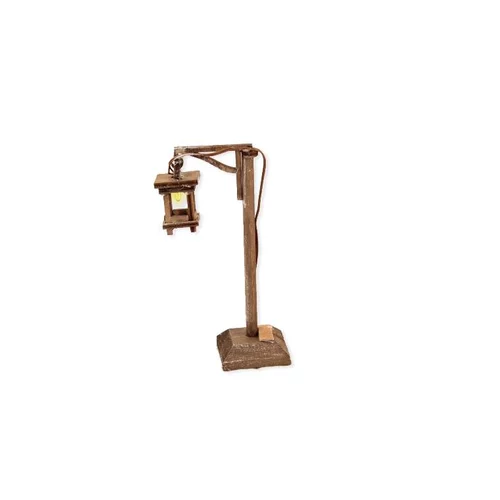 Facile à intégrer au jardin：Lampadaire coloris beige en bois bas-voltage 3,5 v - 8,5 x 17 cm