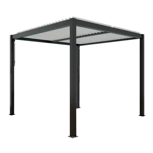 Accessoire au jardin：Pergola bioclimatique en aluminium noir Green Outside Event - 4 x 3 m