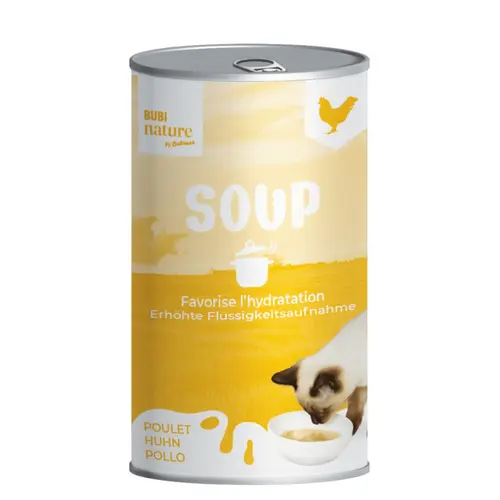 Pour vos moments en extérieur：Soupe pour chat au poulet Bubi nature - 135 g