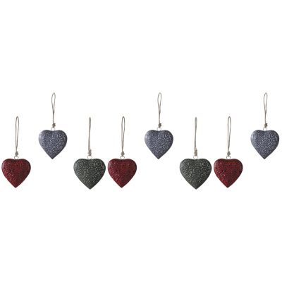Coeur à suspendre en métal (Lot de 8 - taille 2)