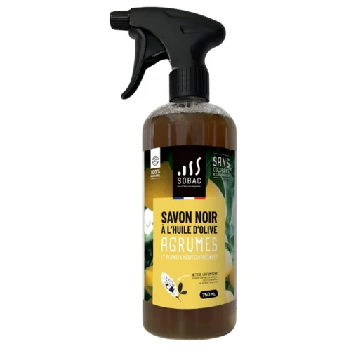 Extérieur moderne:Savon noir à l'huile d'olive pour agrumes et plantes méditerranéennes Sobac - spray de 750 ml