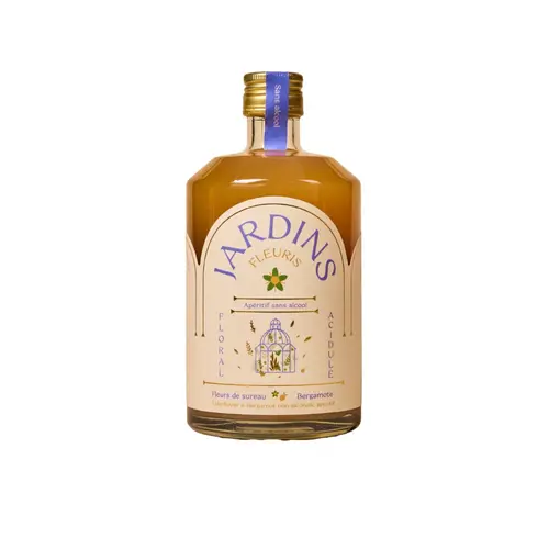 Confort jardin：Apéritif sans alcool bio aux fleurs de sureau et à la bergamote Jardins fleuris - 70 cl