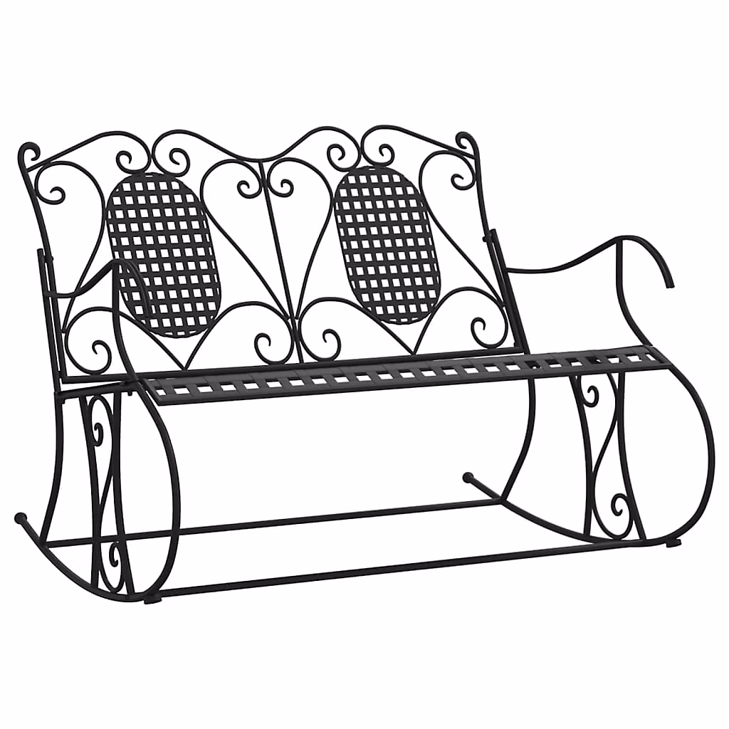 Banc à bascule 2 places 113 cm noir acier vidaXL – Réf. JHQQZAOKF6345754008
