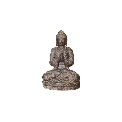 À découvrir pour l’extérieur：Statue de Bouddha assis salutation coloris noir 45 cm