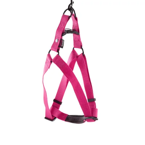 Un choix malin pour l’extérieur：Harnais baudrier réglable rose pour chien - 4x90/110 cm