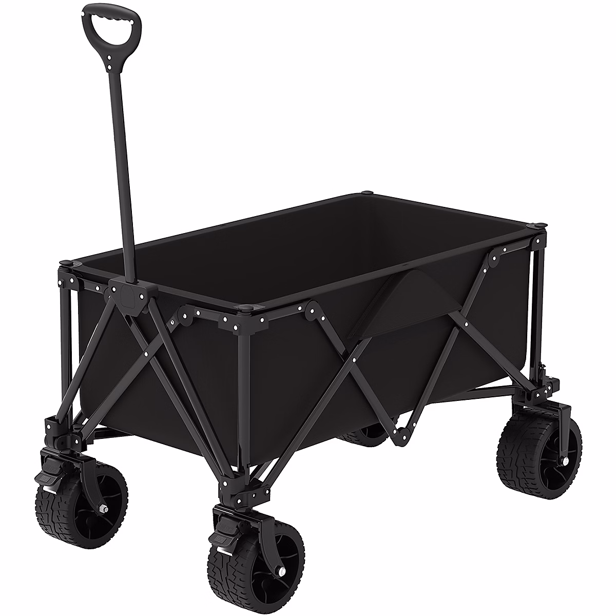 Chariot de transport pliable noir avec roues tout terrain GT Garden – Réf. AJGGGZKBP1251123245