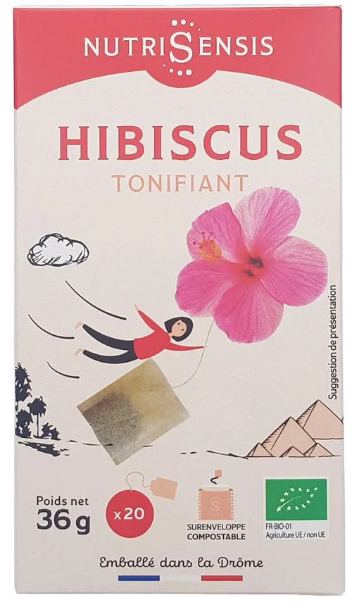 Le compagnon du jardin：Fleurs d’hibiscus Bio Nutrisensis - 20 sachets