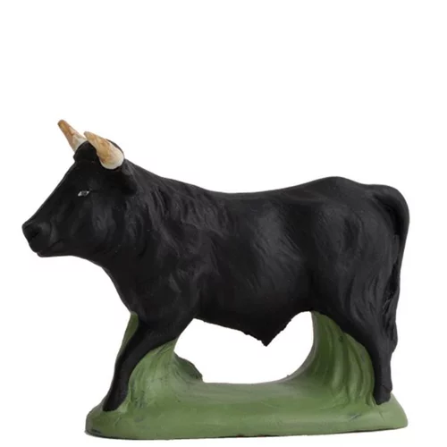 Pour mieux profiter du jardin:Taureau à tête droite santons Escoffier - H 7 cm
