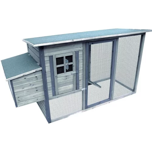 Espace vert utile：Poulailler avec enclos en bois traité Flamingo Palacio - L 200 x l 76 x H 104 cm