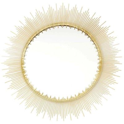 Miroir en métal doré Soleil 90 cm