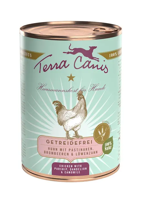 Espace vert utile：Aliment complet pour chien sans céréales Terra Canis poulet – 400 g