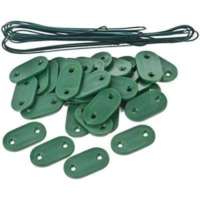 Plaquettes + fil de fixation brise-vue et canisses (Lot de 30) (Vert)