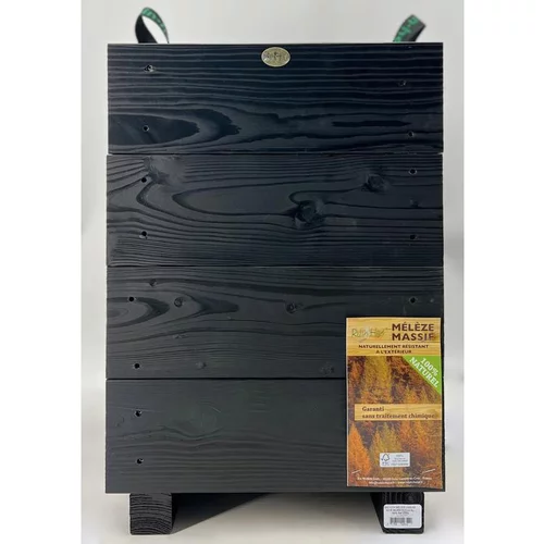 Style pour le jardin：Contenant carré coloris noir en bois certifié FSC® - 36 x 36 x 52,5 cm
