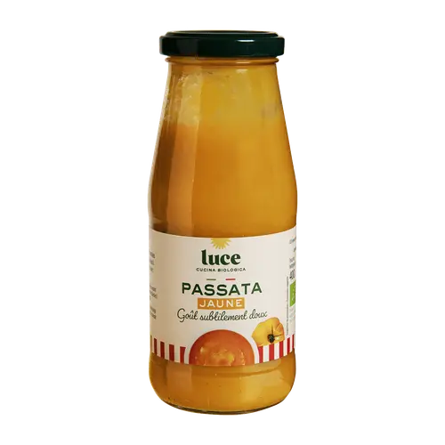 Idéal pour l’extérieur：Passata jaune bio Luce - 400 g