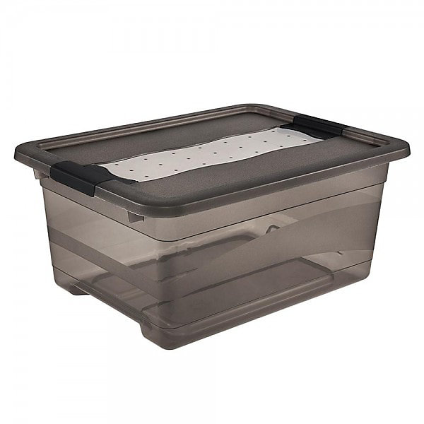 Boîte de rangement grise translucide 12 litres | Boîte de rangement