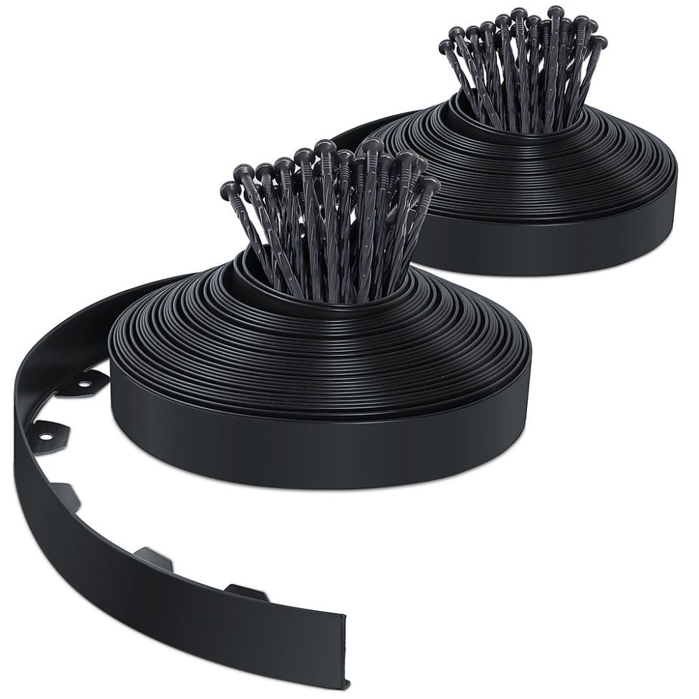 Bordure de jardin PVC flexible 40m avec piquets noir VOUNOT – Réf. BWVAQETFP4117326337