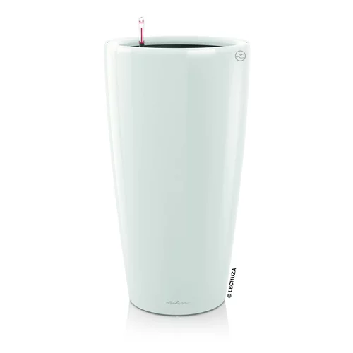 Le petit plus pour l’extérieur：Pot à réserve d'eau Rondo Blanc Ø.32 x H.56 cm