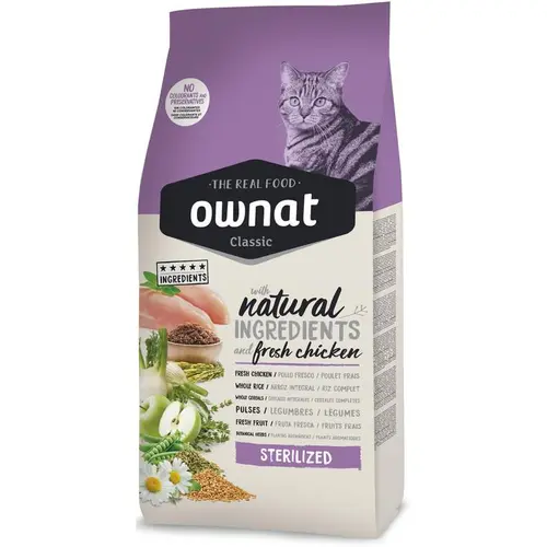 Vie dehors:Croquette pour chat adulte stérilisé au poulet Ownat - 4 kg