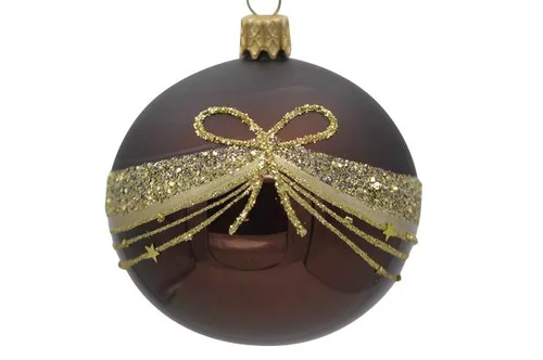 Essentiel pratique:Suspension boule décorative Nature coloris marron en verre - Ø 7 cm