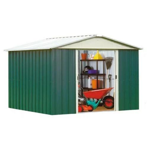 Moderne au jardin：Abri de jardin métal sans plancher coloris vert sapin Yardmaster Trigano - 7,9 m²