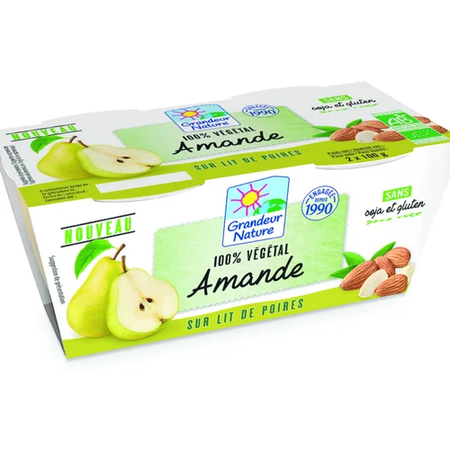 Pour vos espaces：Dessert végétal amande poire Grandeur Nature - 2 x 100 g