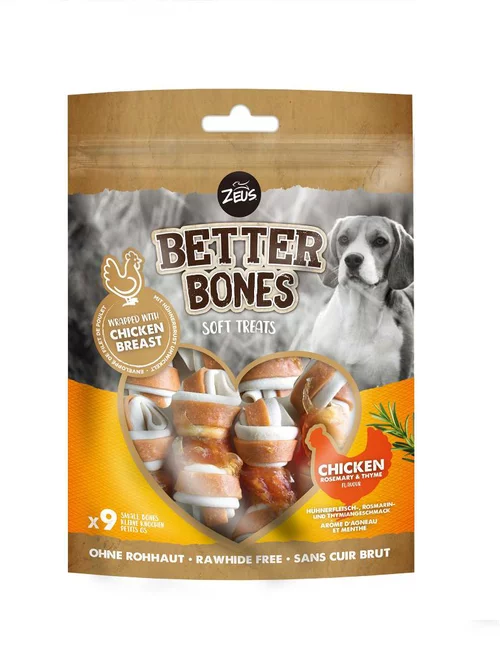 Sélection utile：Os à mâcher pour chien poulet et thym Zeus Better Bones WrapBones - x 9