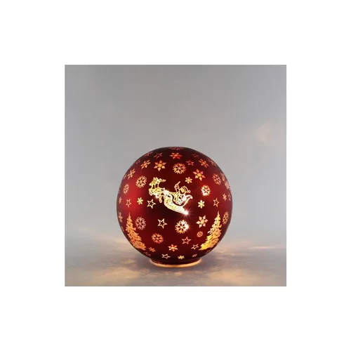 Une touche pratique au jardin：Boule lumineuse LED à lumière fixe rouge à piles - 12 cm