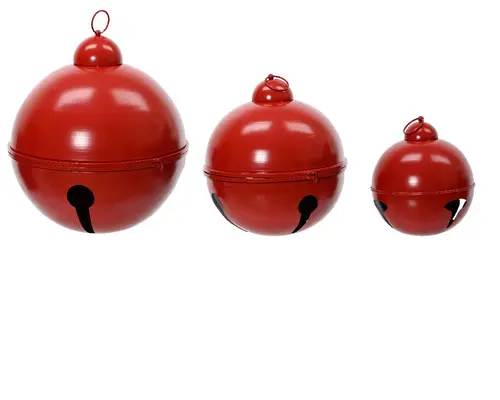 Pour compléter votre jardin:Cloche en métal thermolaqué rouge XXL - Ø 31 x H 33 cm